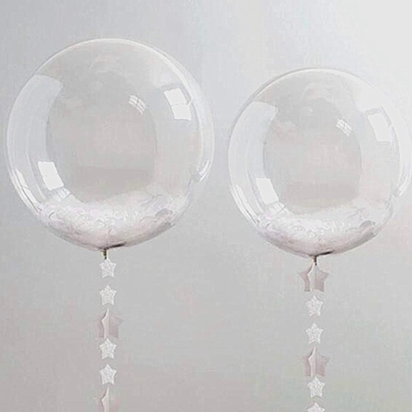 Bobo Balloons 25 Pack, 24 Inch Helium Style Transparent Bubble Bobo Balloons - Picture 4 of 7